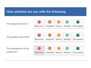 Restaurant customer satisfaction survey questions example